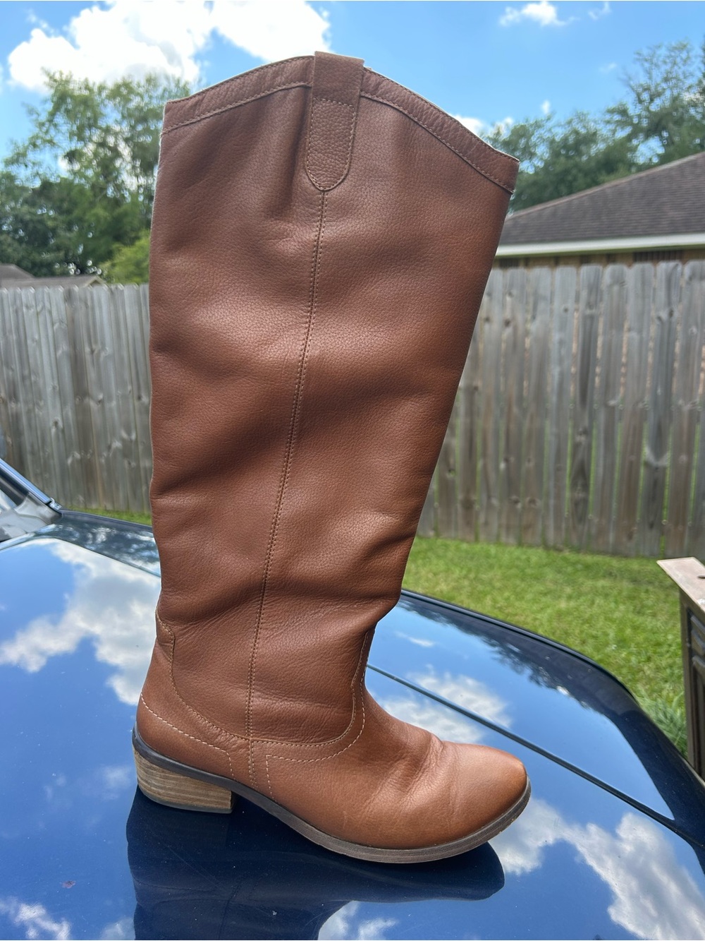 Franco Fortini Women’s Tall Brown Leather Riding Boots